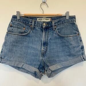 Levi Strauss Vintage Hand Painted Cut-Off Denim Shorts 569's Sz 31